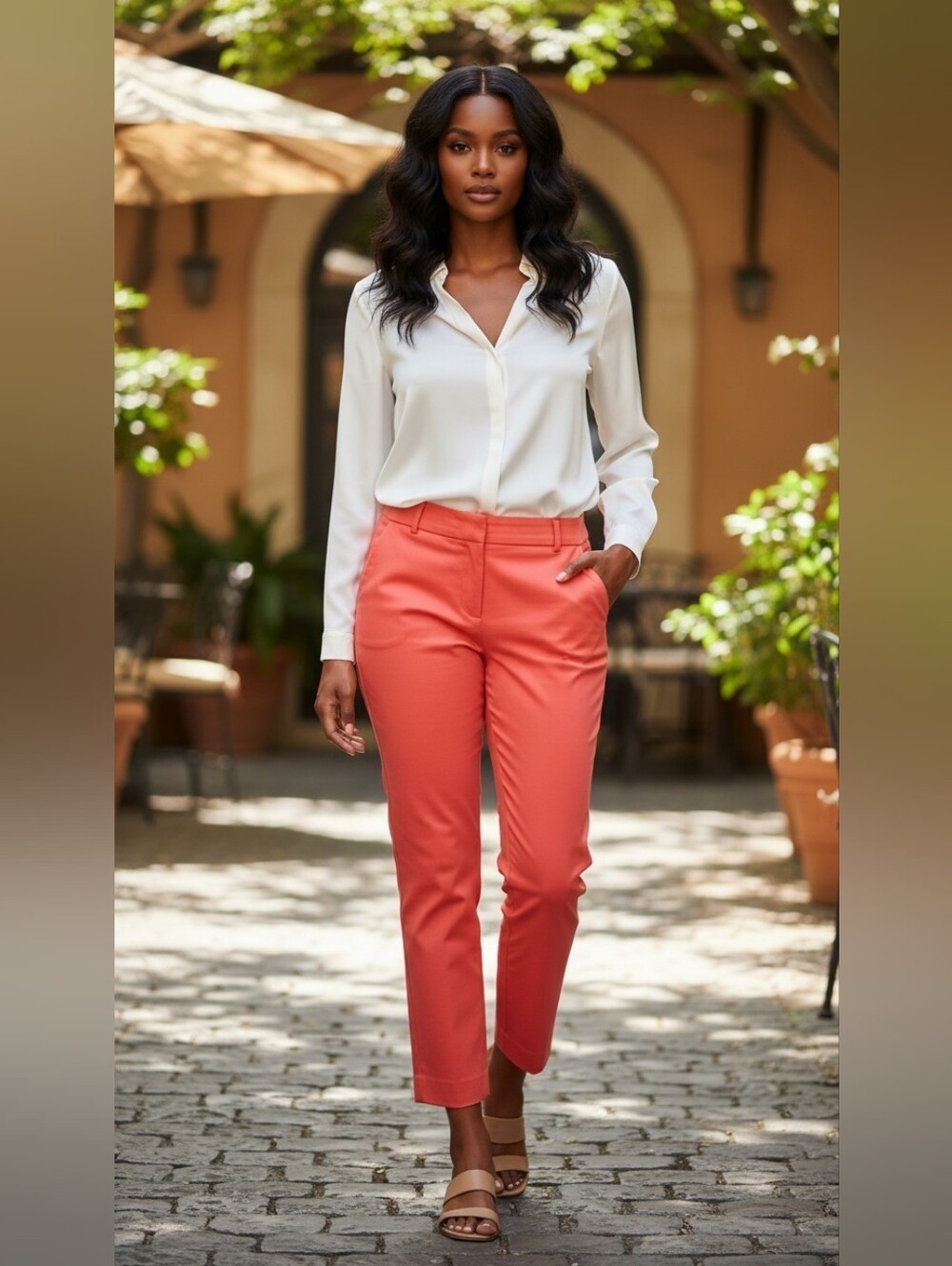 LOFT Women's Size 4 Coral Stretch Ankle Pants Cropped Trousers